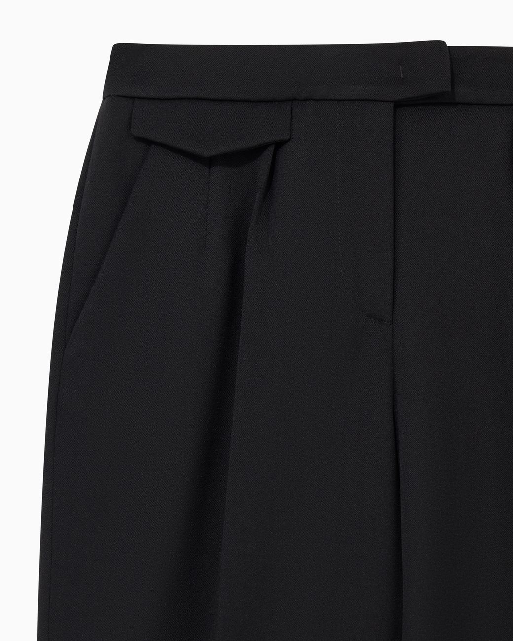 Giorgio Armani Black Virgin Straight Trousers With A Flap Pocket