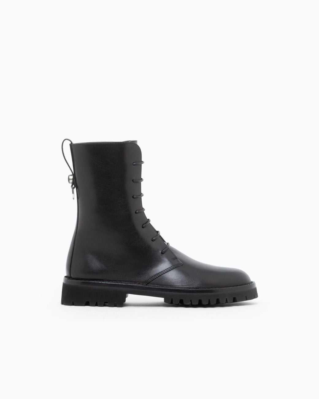 Giorgio Armani Black Boot Leather Upper With Cushioned Sole