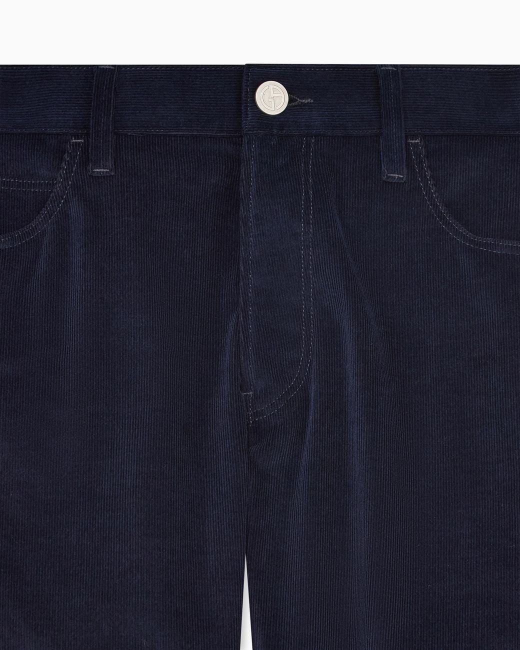 Giorgio Armani Blue Five-Pocket Corduroy Trousers for men