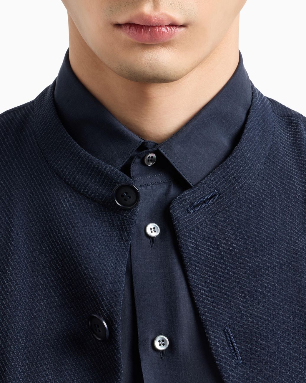 Giorgio Armani Blue Regular-Fit Washed Silk Shirt for men