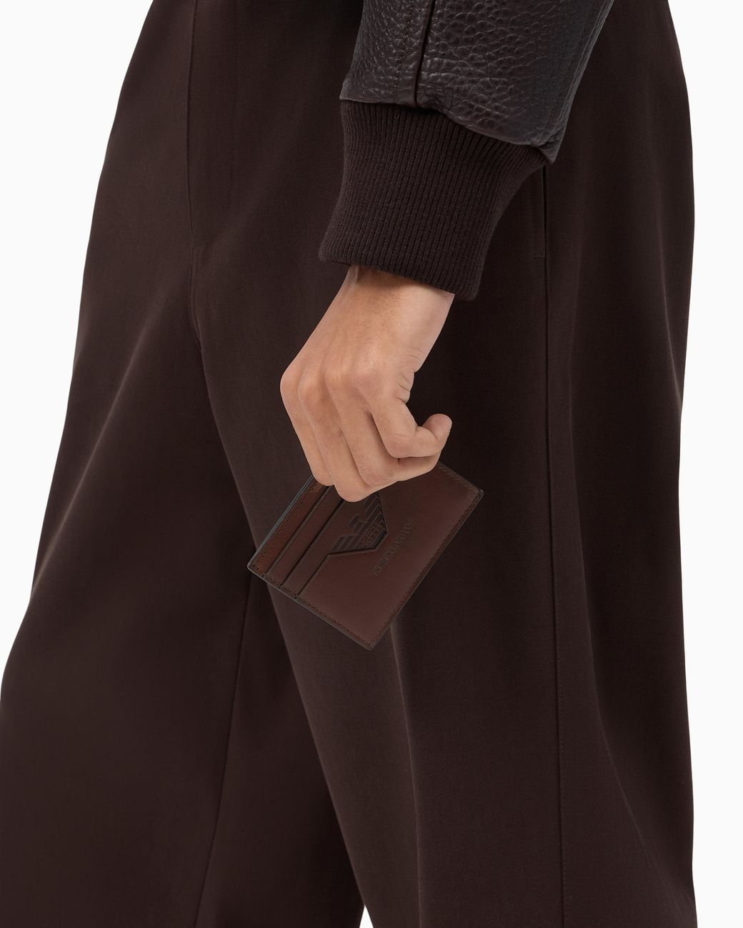 Giorgio Armani Brown X Kith Leather Card Holder for men