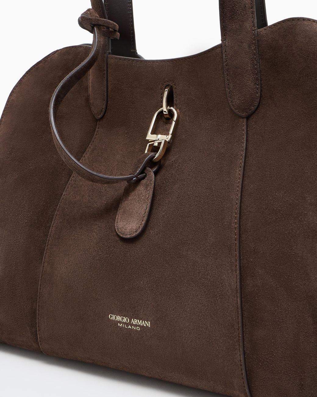 Giorgio Armani Brown Large Suede Tote Bag