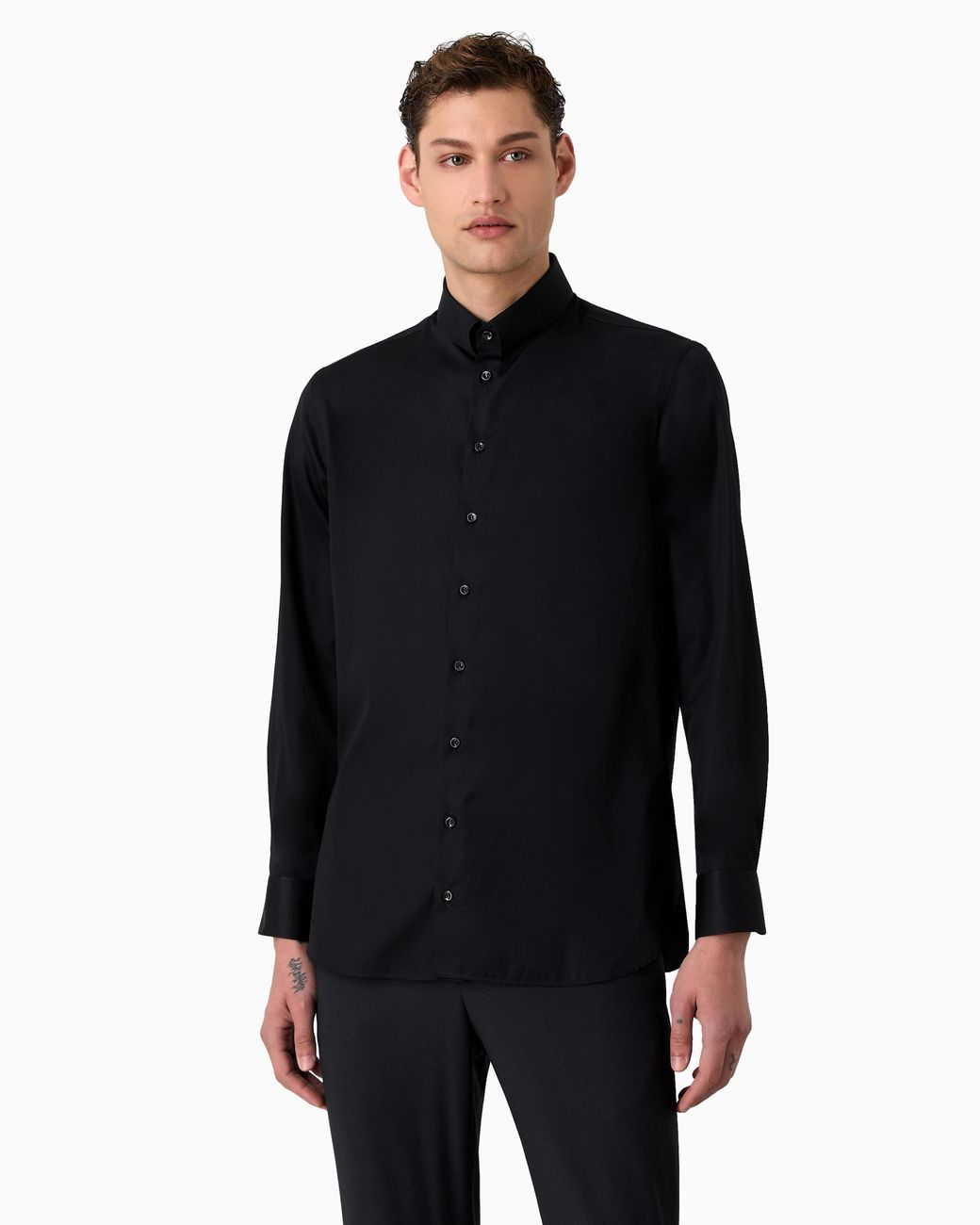 Giorgio Armani Blue Luxury Cotton Twill Shirt for men