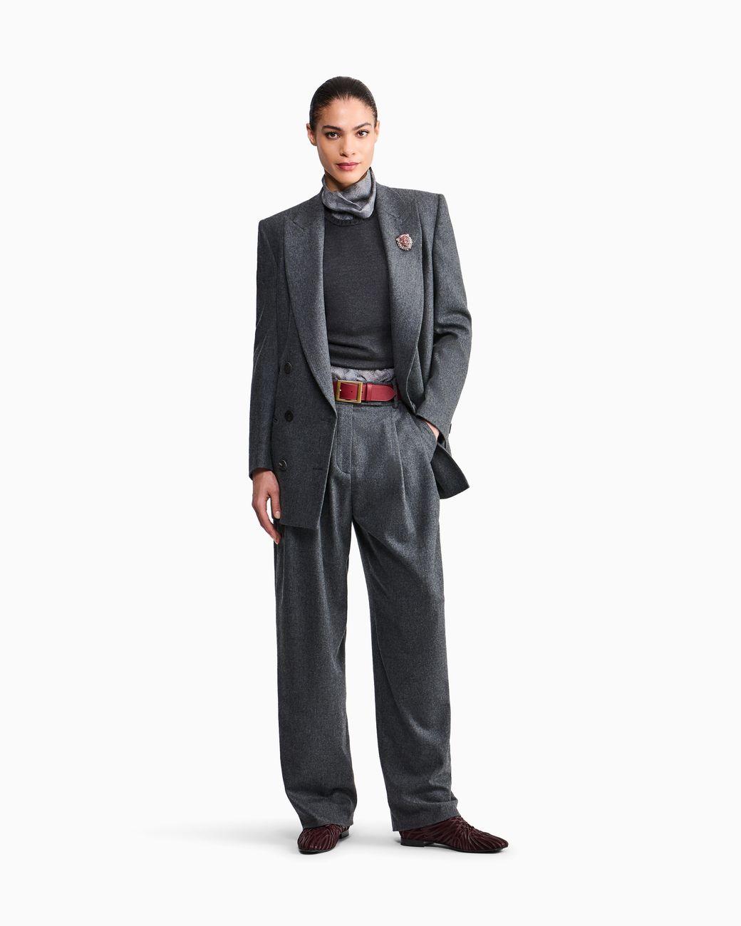 Giorgio Armani Gray Double-Breasted Jacket