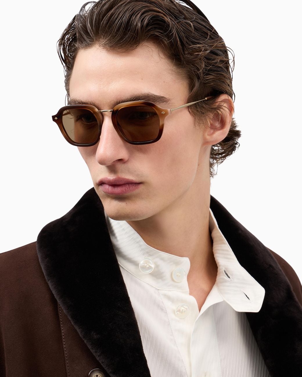 Giorgio Armani Brown Square-Shaped Sunglasses for men