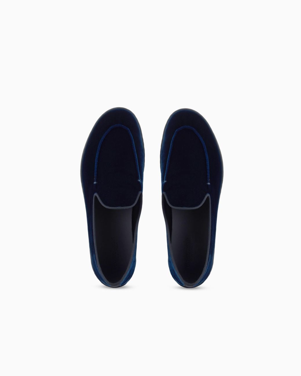 Giorgio Armani Blue Velvet Slip On Shoes With A Flexible Rubber Sole for men