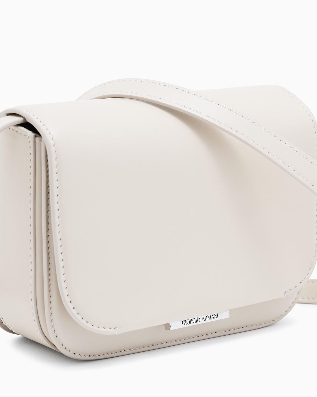 Giorgio Armani White X 10 Corso Como Medium Leather Shoulder Bag