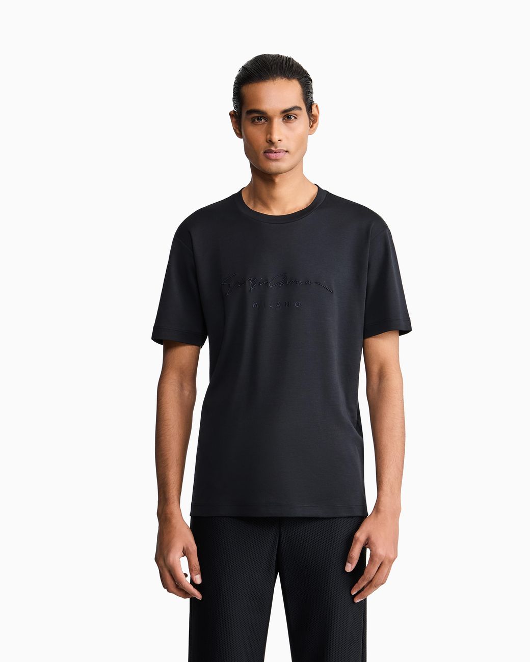Giorgio Armani Black Regular Fit T-Shirt for men