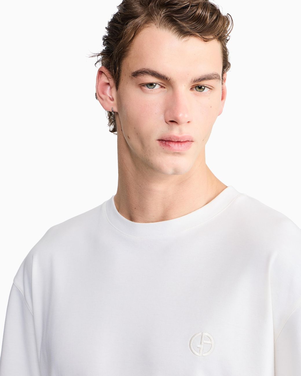 Giorgio Armani White Crew Neck T-Shirt for men