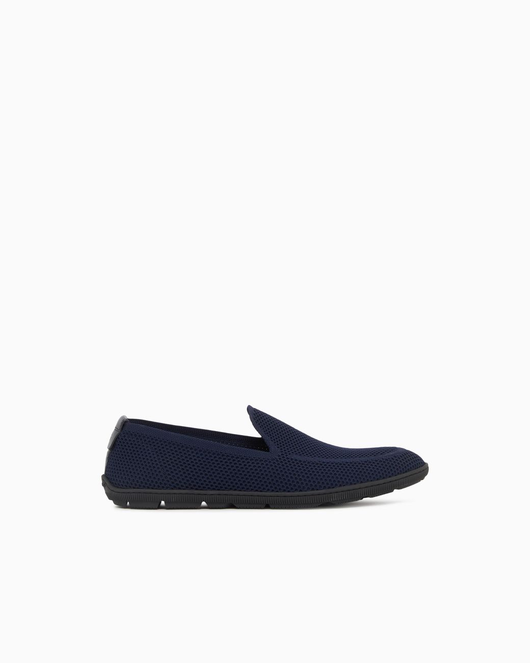 Giorgio Armani Blue Breathable Mesh Slip-On Sneaker With Leather Inserts for men