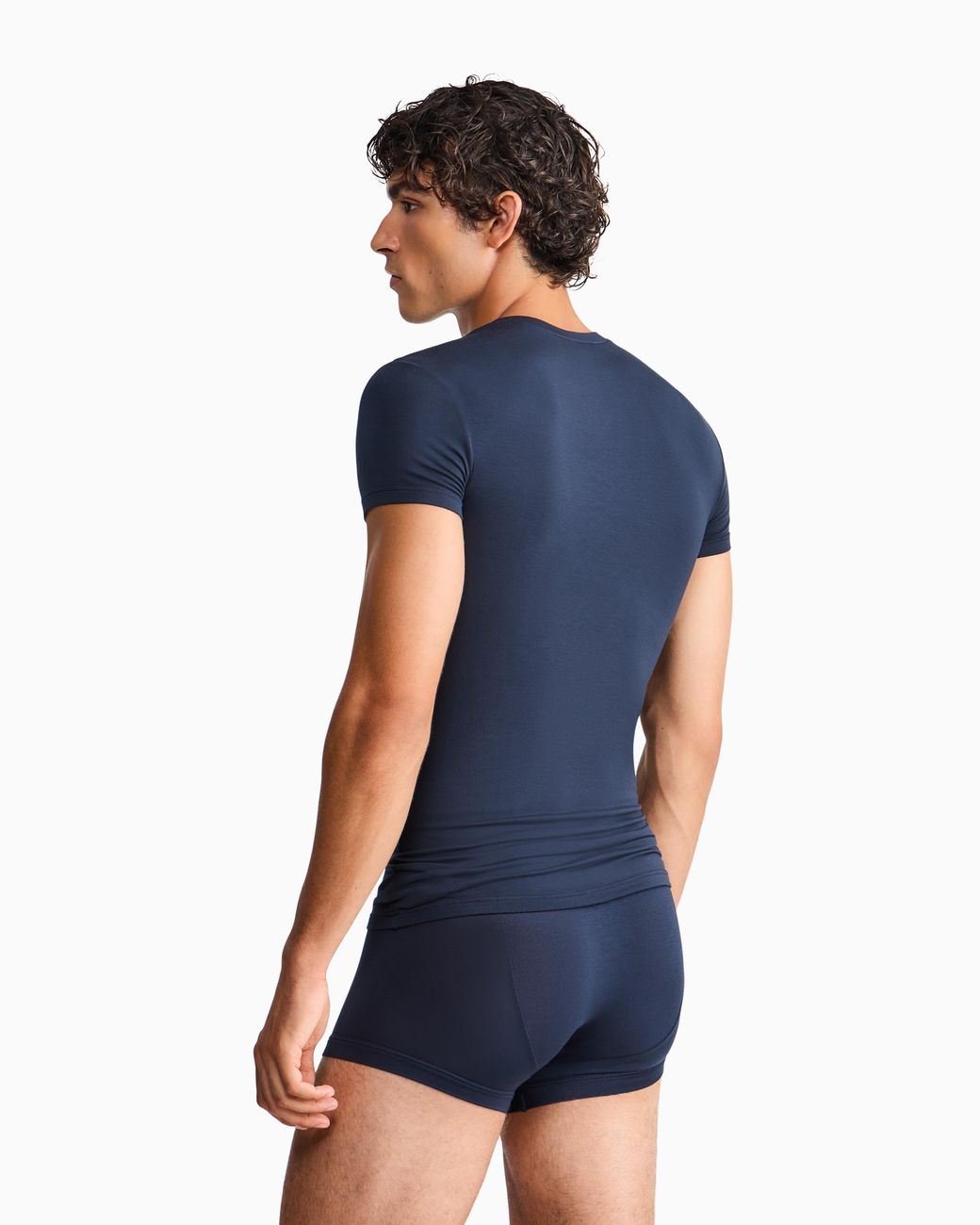 Giorgio Armani Blue Stretch Jersey Loungewear T-Shirt for men