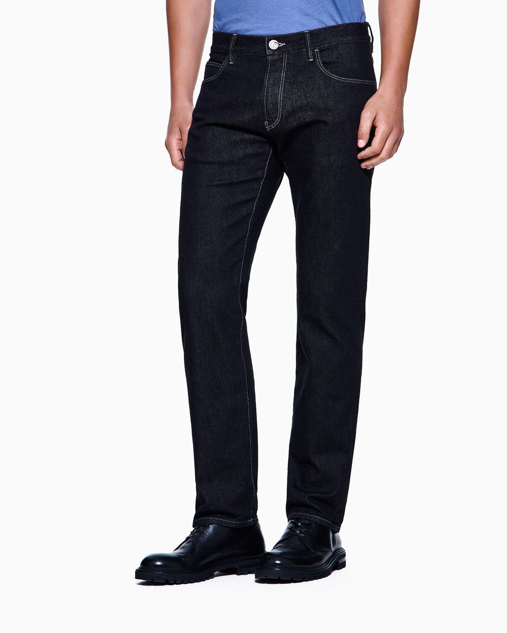 Giorgio Armani Black Five-Pocket, Regular-Fit Trousers for men
