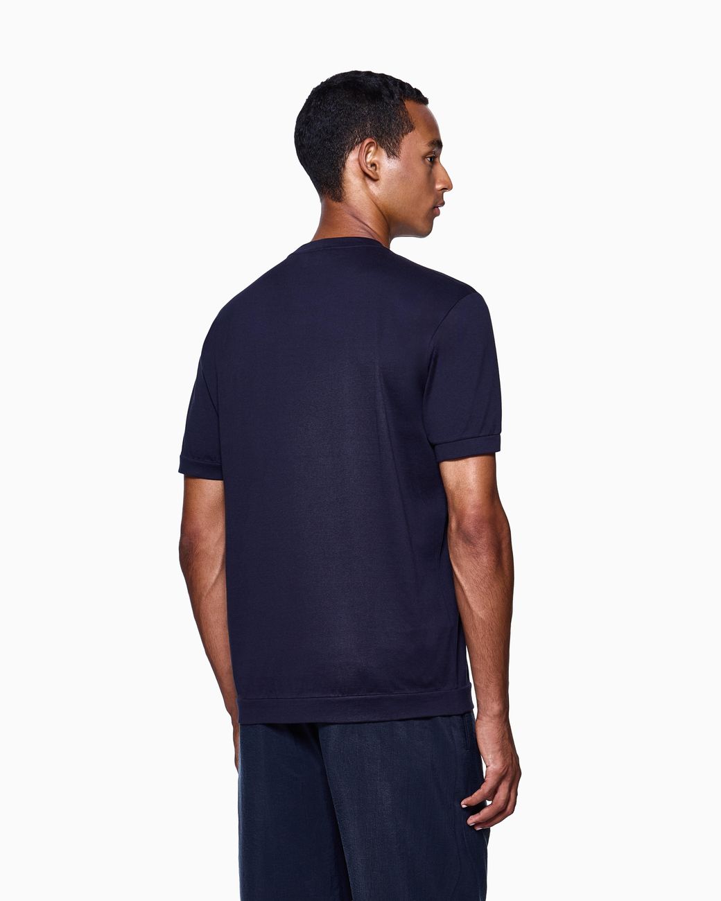 Giorgio Armani Blue Crew-Neck T-Shirt for men