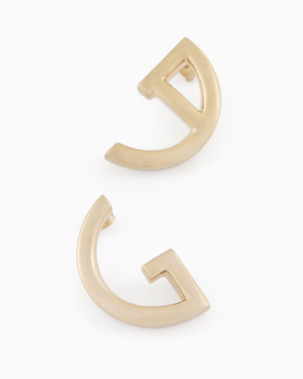 Giorgio Armani White Ga Logo-Shaped Earrings