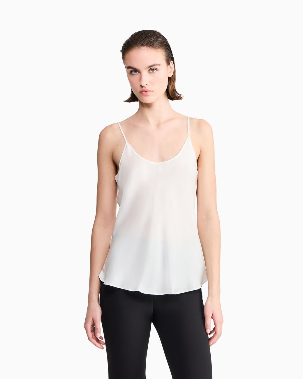 Giorgio Armani White Silk Charmeuse Top