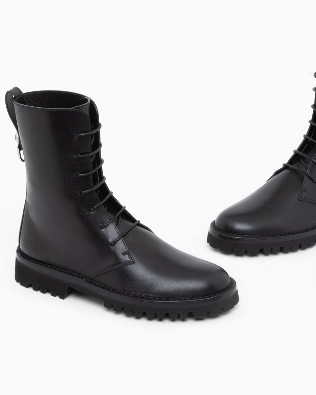 Giorgio Armani Black Boot Leather Upper With Cushioned Sole
