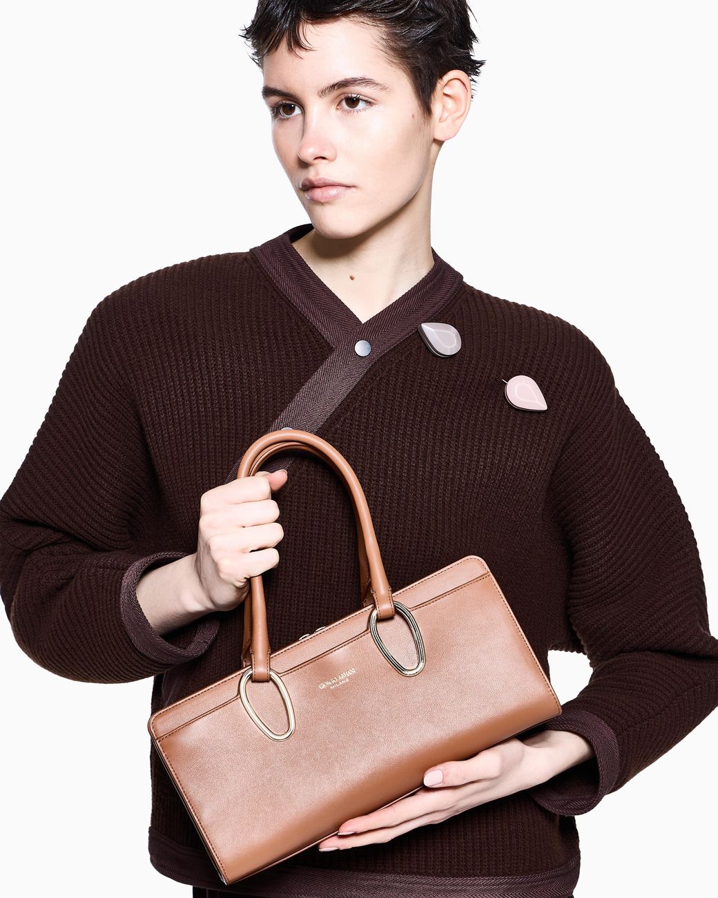 Giorgio Armani Pink Leather Bauletto Bag