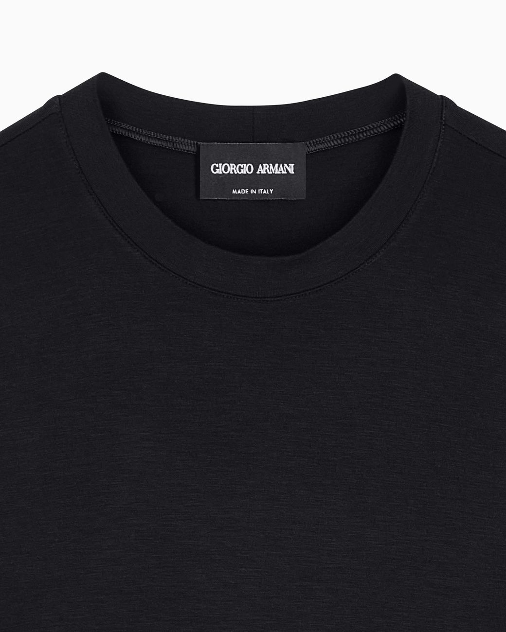 Giorgio Armani Black Jersey T-Shirt With A Crew Neck And Short Sleeves