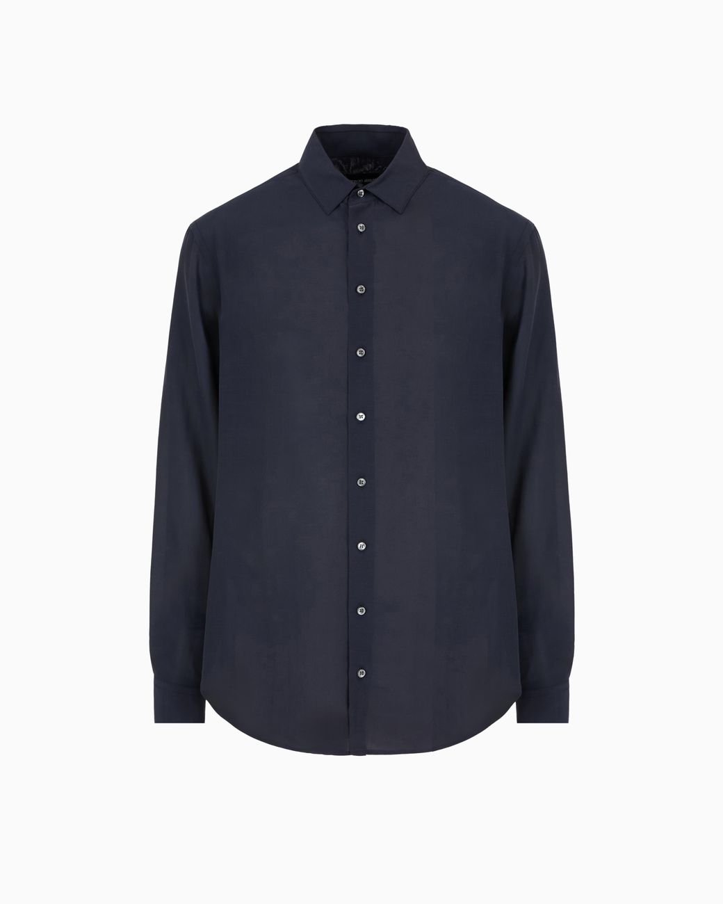 Giorgio Armani Blue Regular-Fit Washed Silk Shirt for men