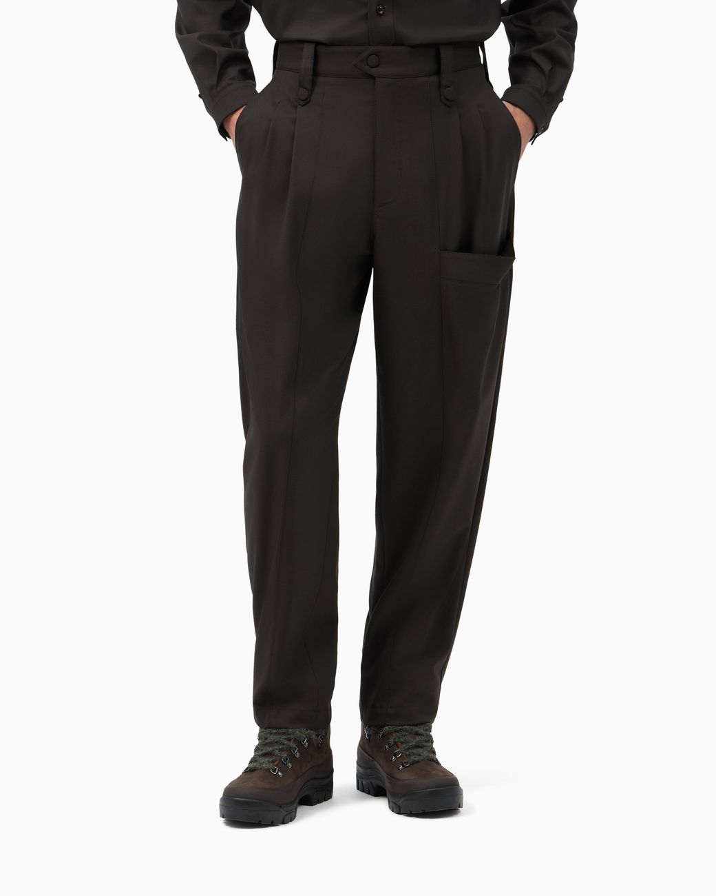 Giorgio Armani Black Pleated Trousers for men