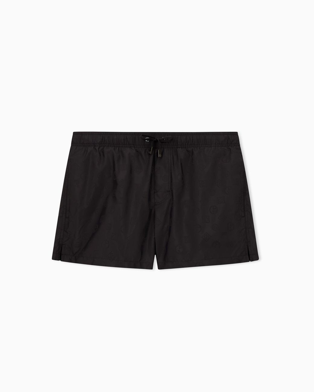 Giorgio Armani Black Monogram Swim Trunks for men