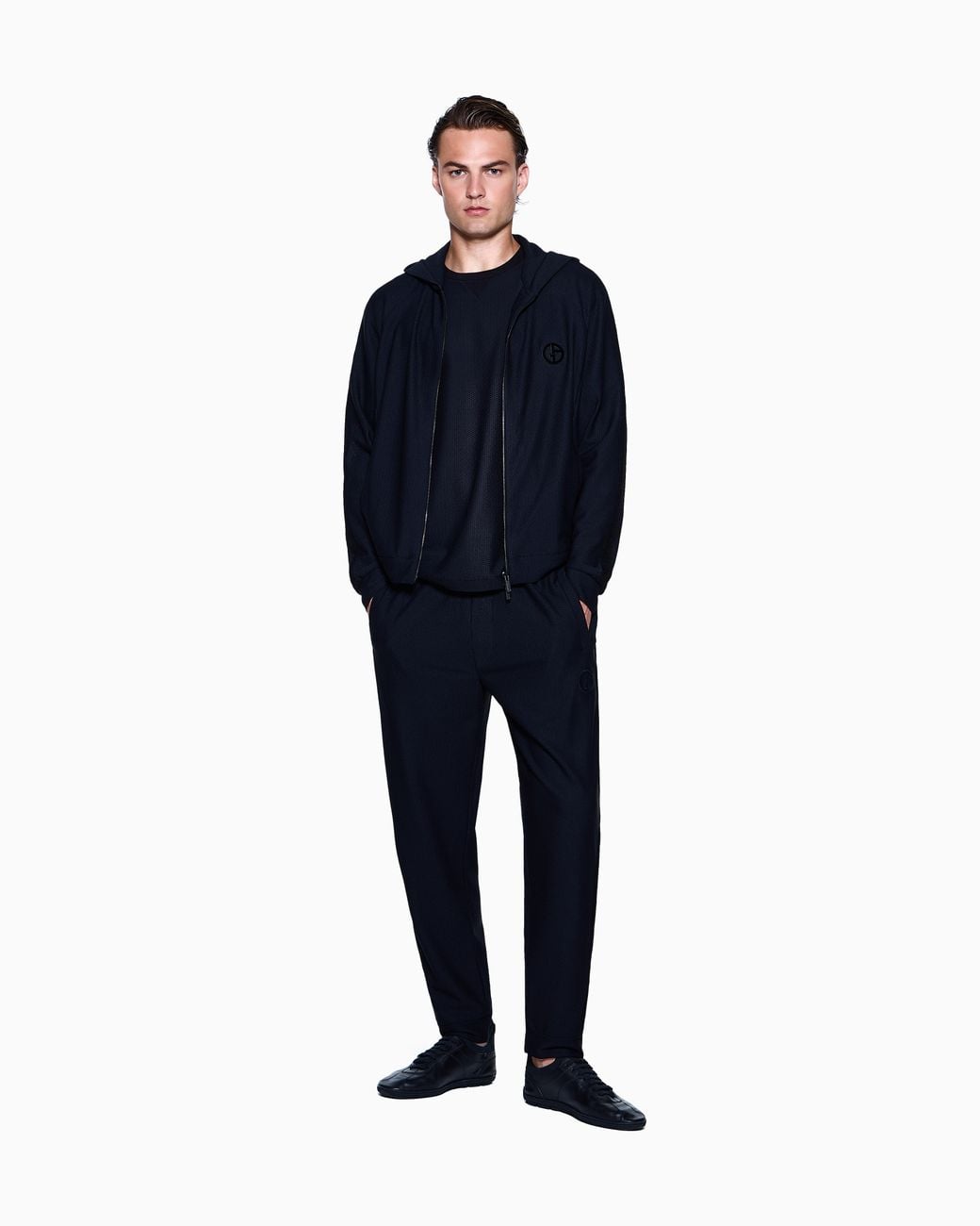 Giorgio Armani Black Crew-Neck T-Shirt for men
