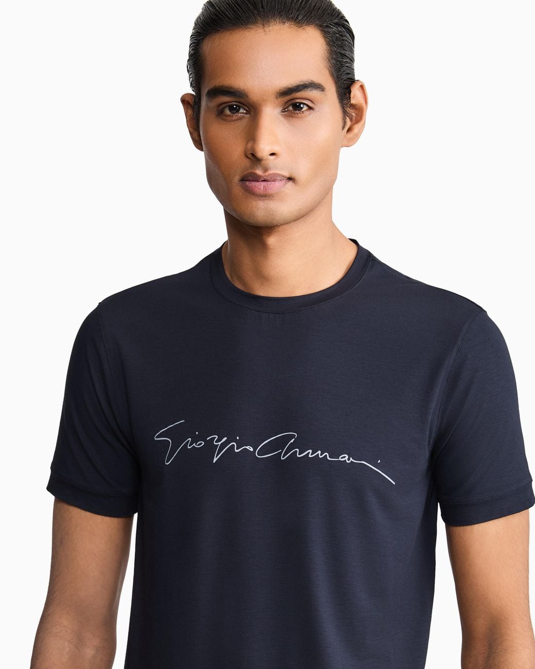 Giorgio Armani Blue Crew-Neck T-Shirt for men