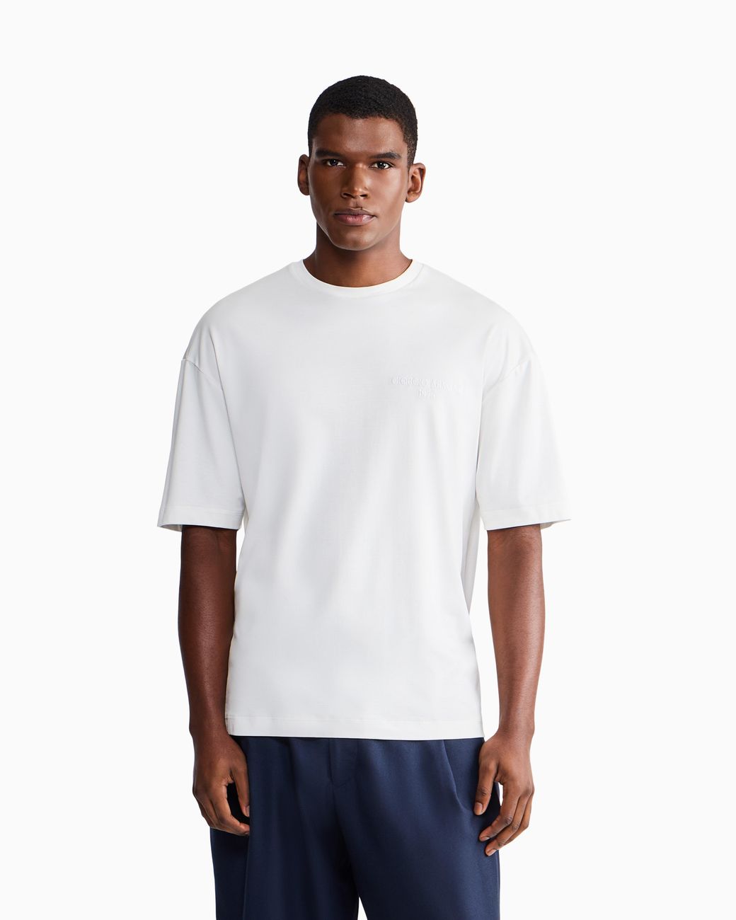 Giorgio Armani White Regular Fit T-Shirts for men