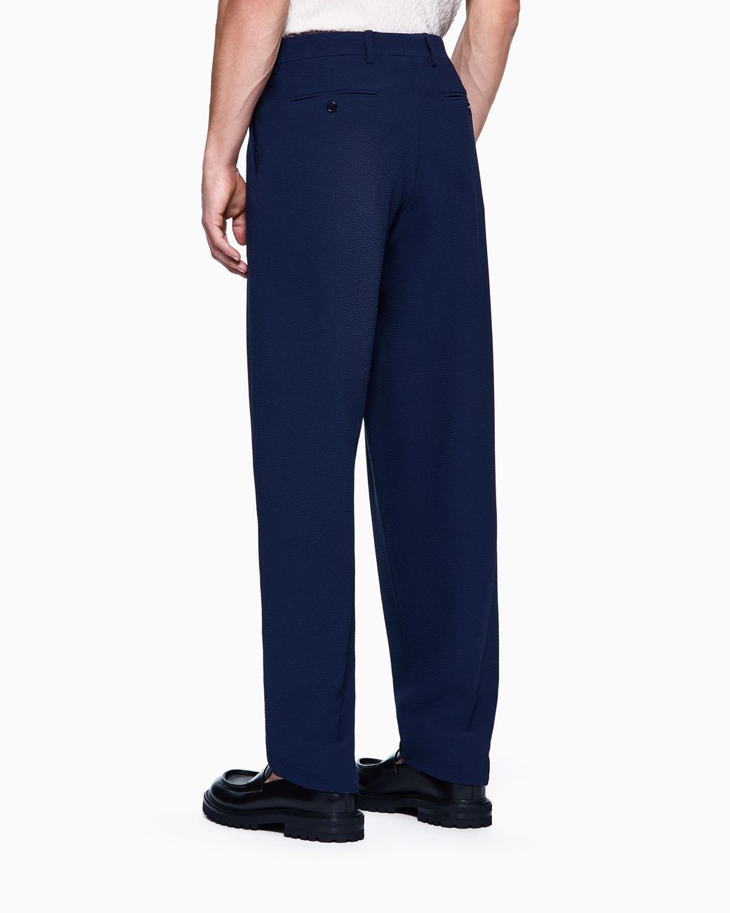 Giorgio Armani Blue Double Pleat Trousers for men