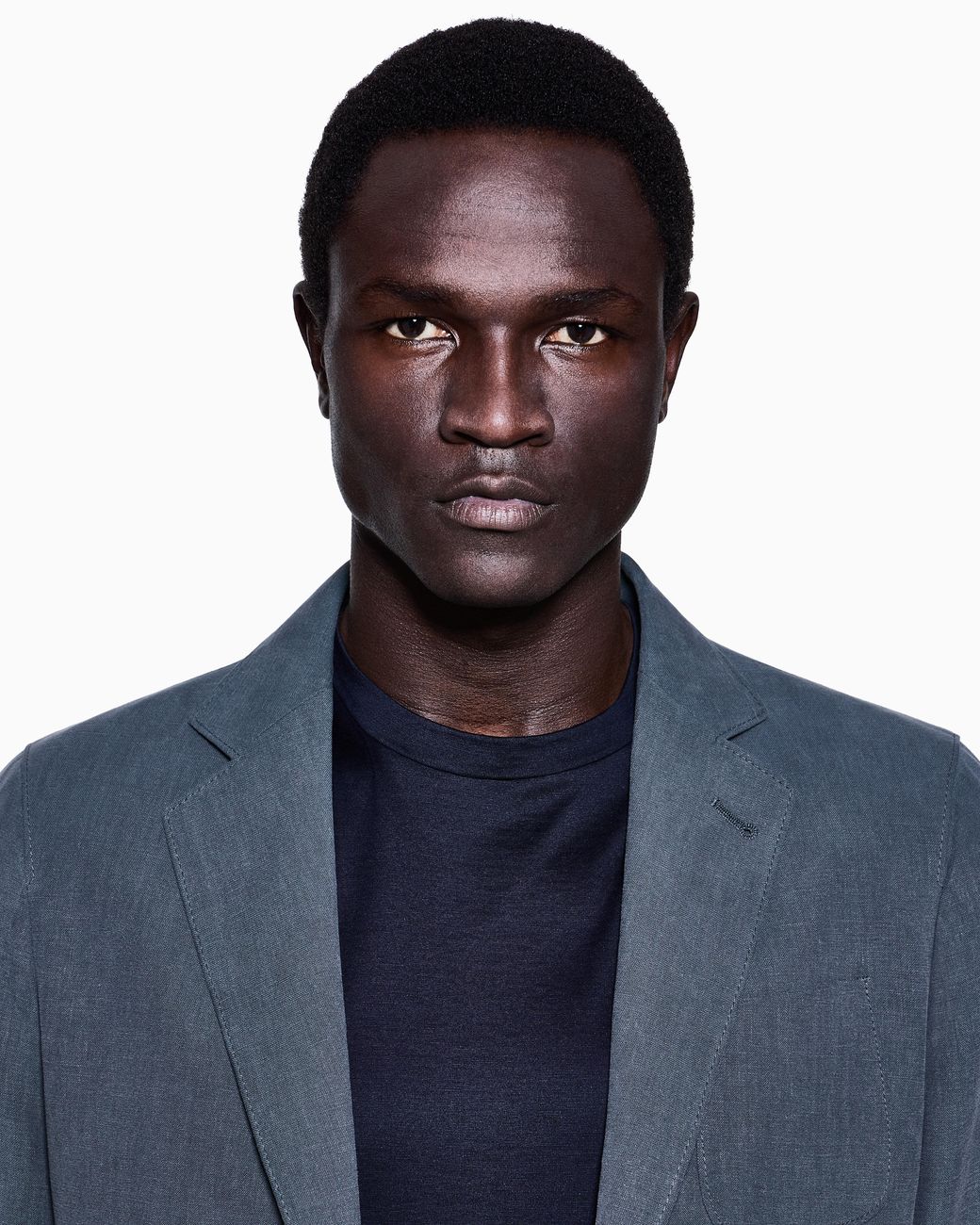 Giorgio Armani Blue Upton Line Single-Breasted Jacket for men