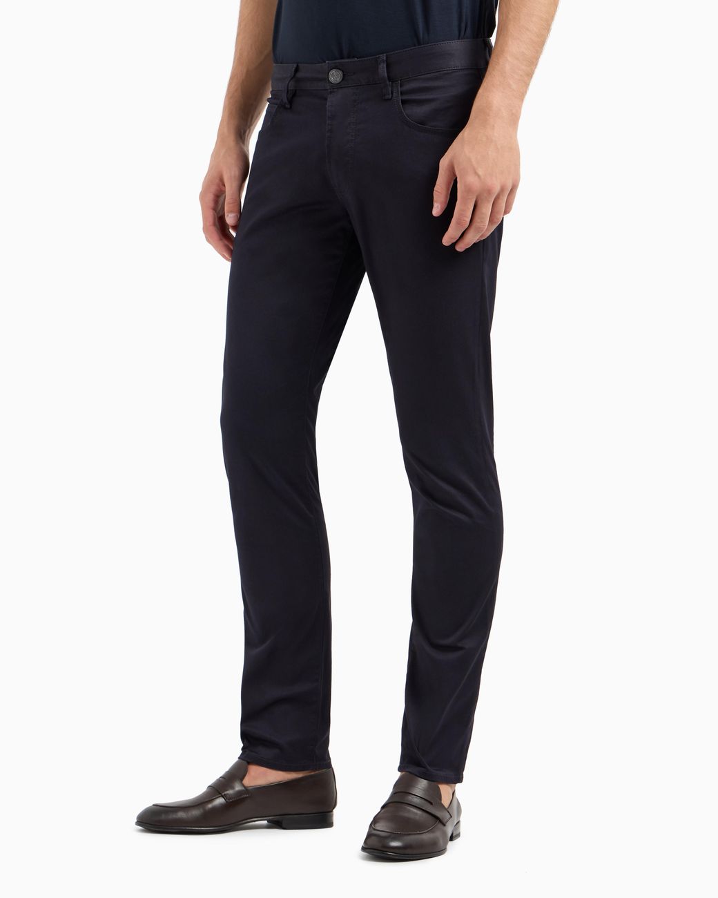 Giorgio Armani Blue Stretch-Cotton, Five-Pocket Trousers for men
