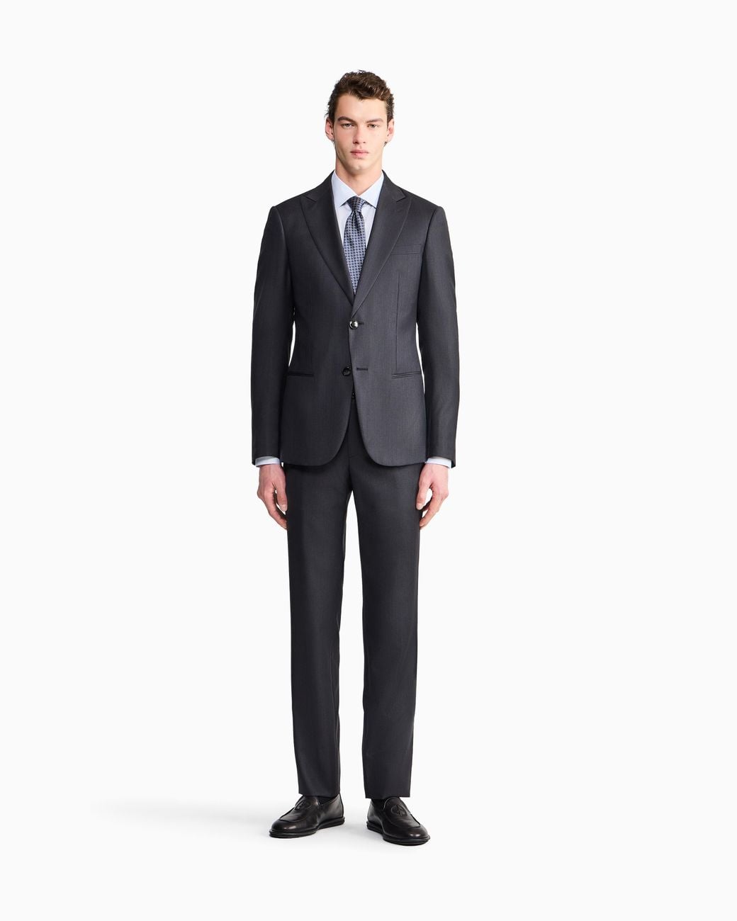 Giorgio Armani Blue Soho Line, Single-Breasted, Micro-Pinstriped Wool Suit for men