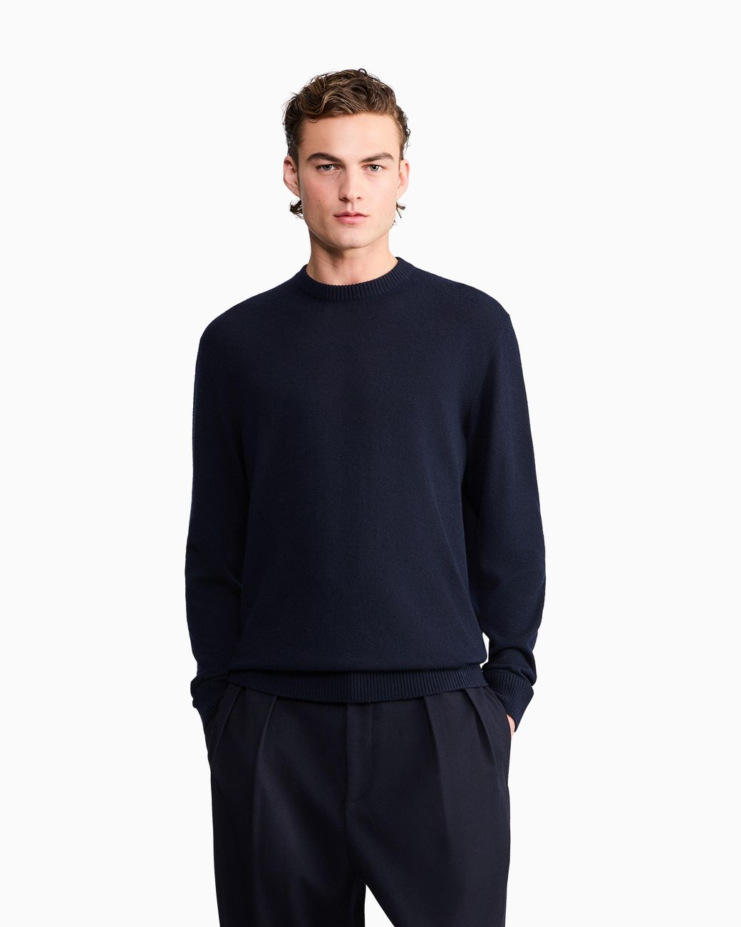 Giorgio Armani Blue For Alanui Cashmere And Silk Crew-Neck Jumper for men