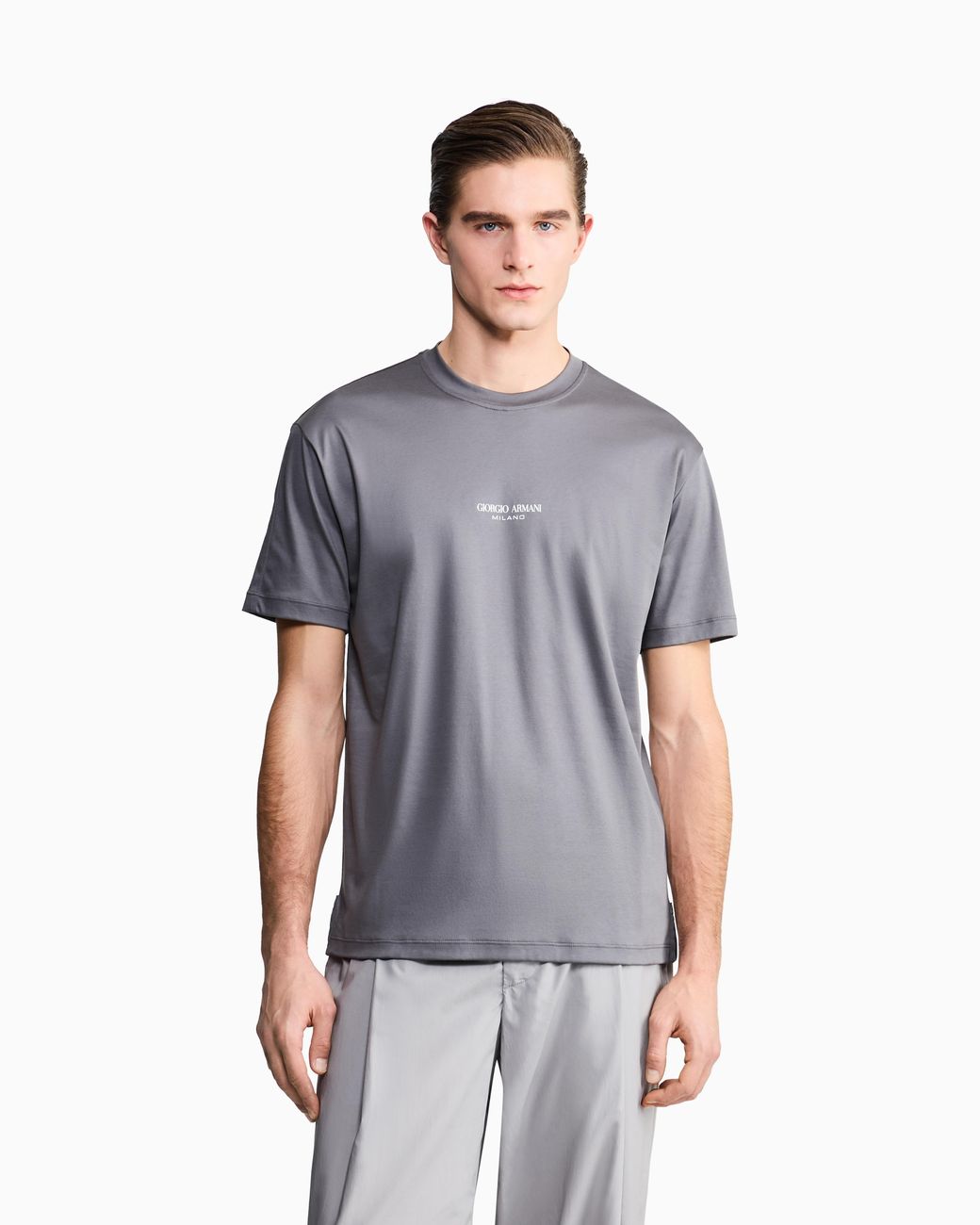 Giorgio Armani Blue Crew Neck T-Shirt for men