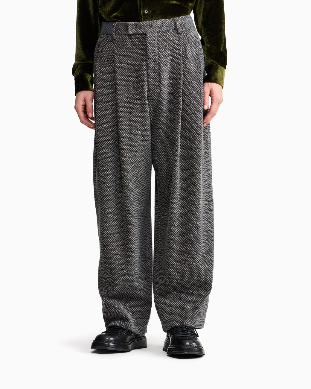 Giorgio Armani Gray Oversize Fit Trousers for men