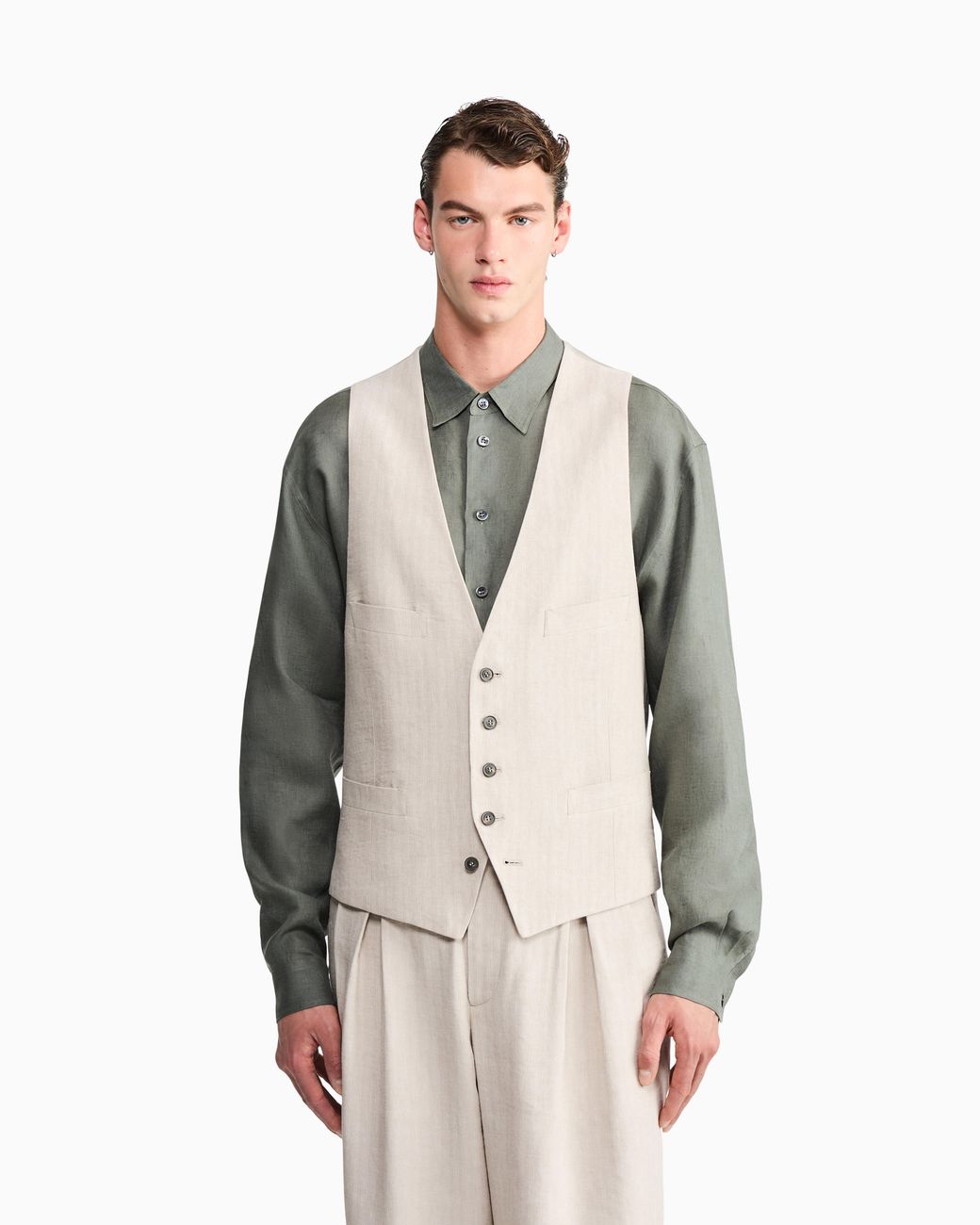 Giorgio Armani White Armani/Archivio Ss1990 Single-Breasted Waistcoat for men