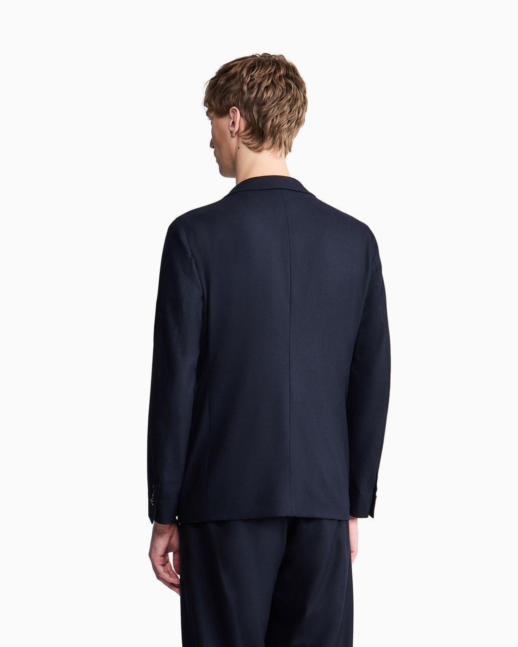 Giorgio Armani Blue Unlined Single-Breasted Stretch Cashmere Jacket With Two Buttons for men