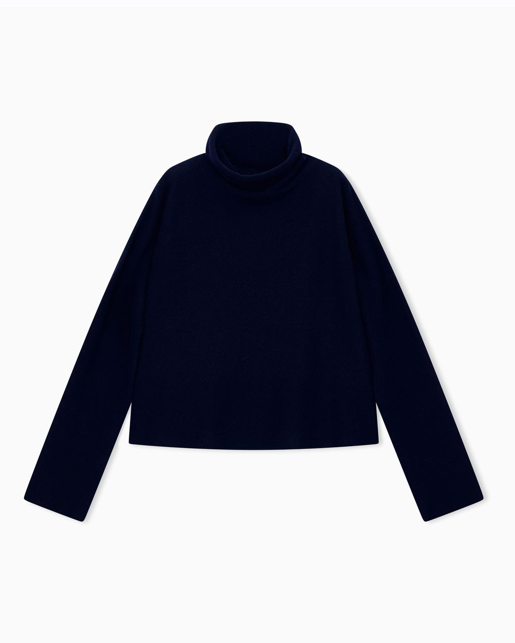 Giorgio Armani Blue Sweater Regular Fit Pure Cashmere Volcano Collar