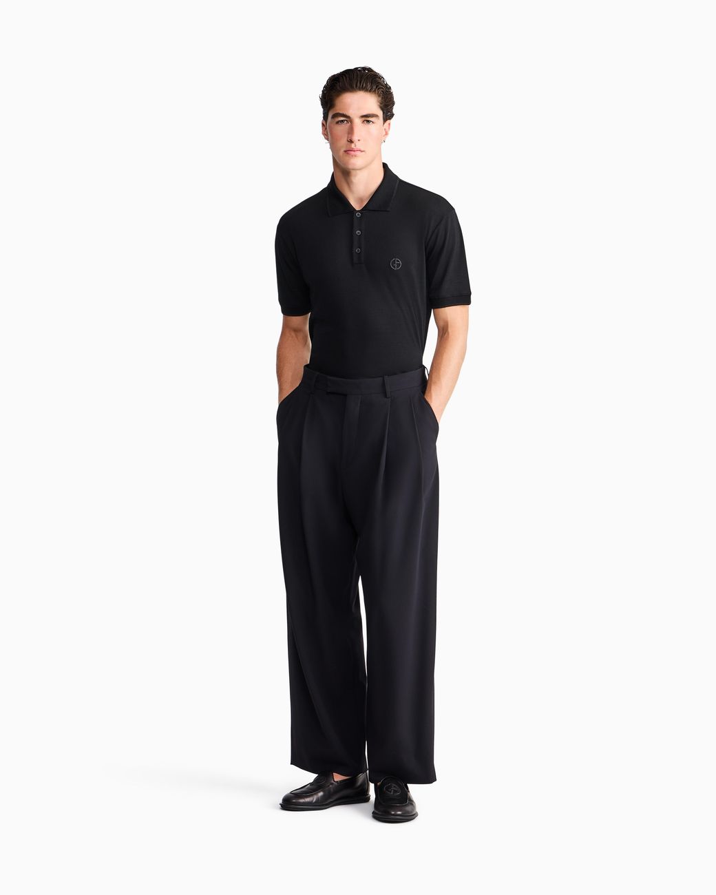 Giorgio Armani Black Polo Shirt Regular Fit for men