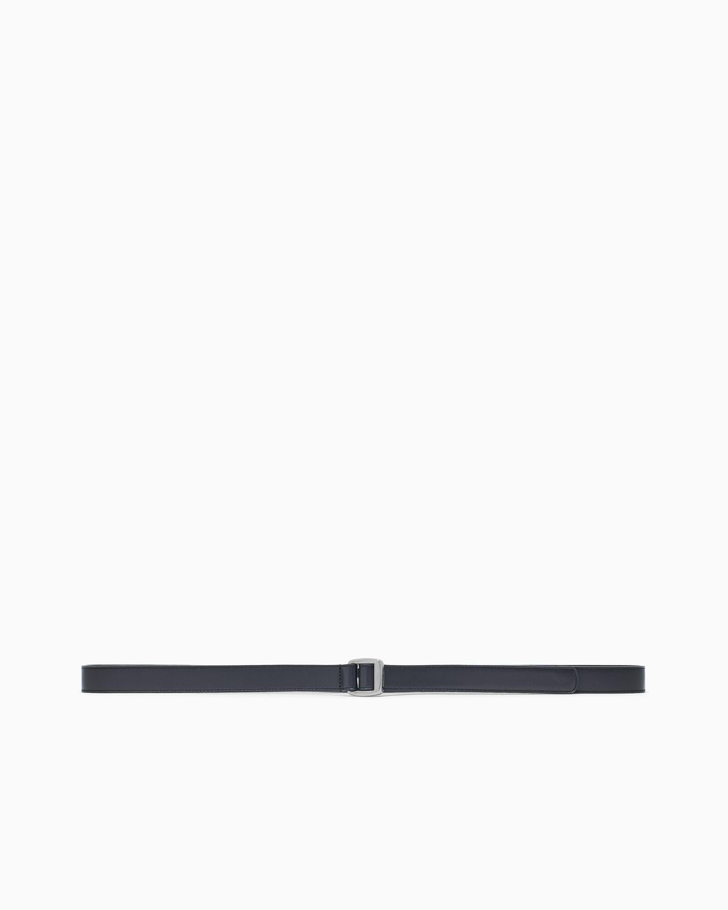 Giorgio Armani White Smooth Leather Belt With A Double Rectangular Metal Loop for men