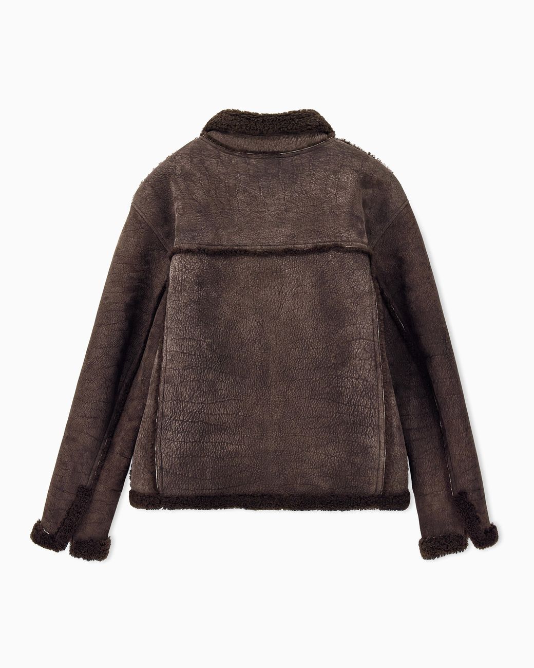 Giorgio Armani Brown Blouson Jacket Regular Fit Shearling for men