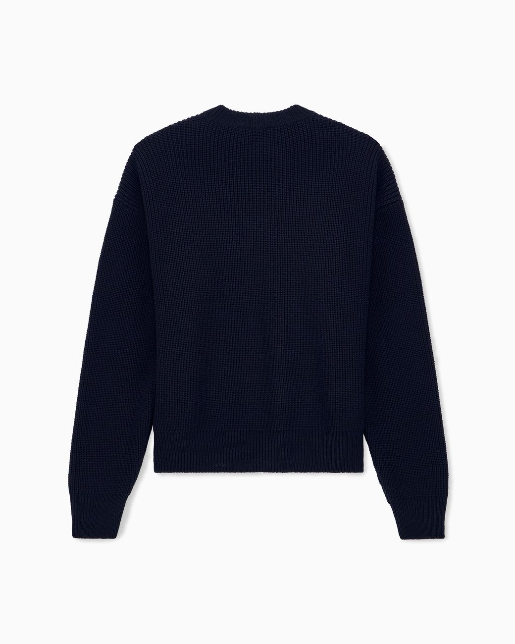Giorgio Armani Blue Sweater Regular Fit Virgin Wool Half Cardigan Stitch for men
