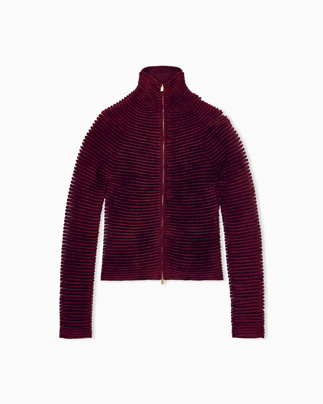 Giorgio Armani Red Ottoman Jacket Slim With Seamless Kimono Sleeves And Zip