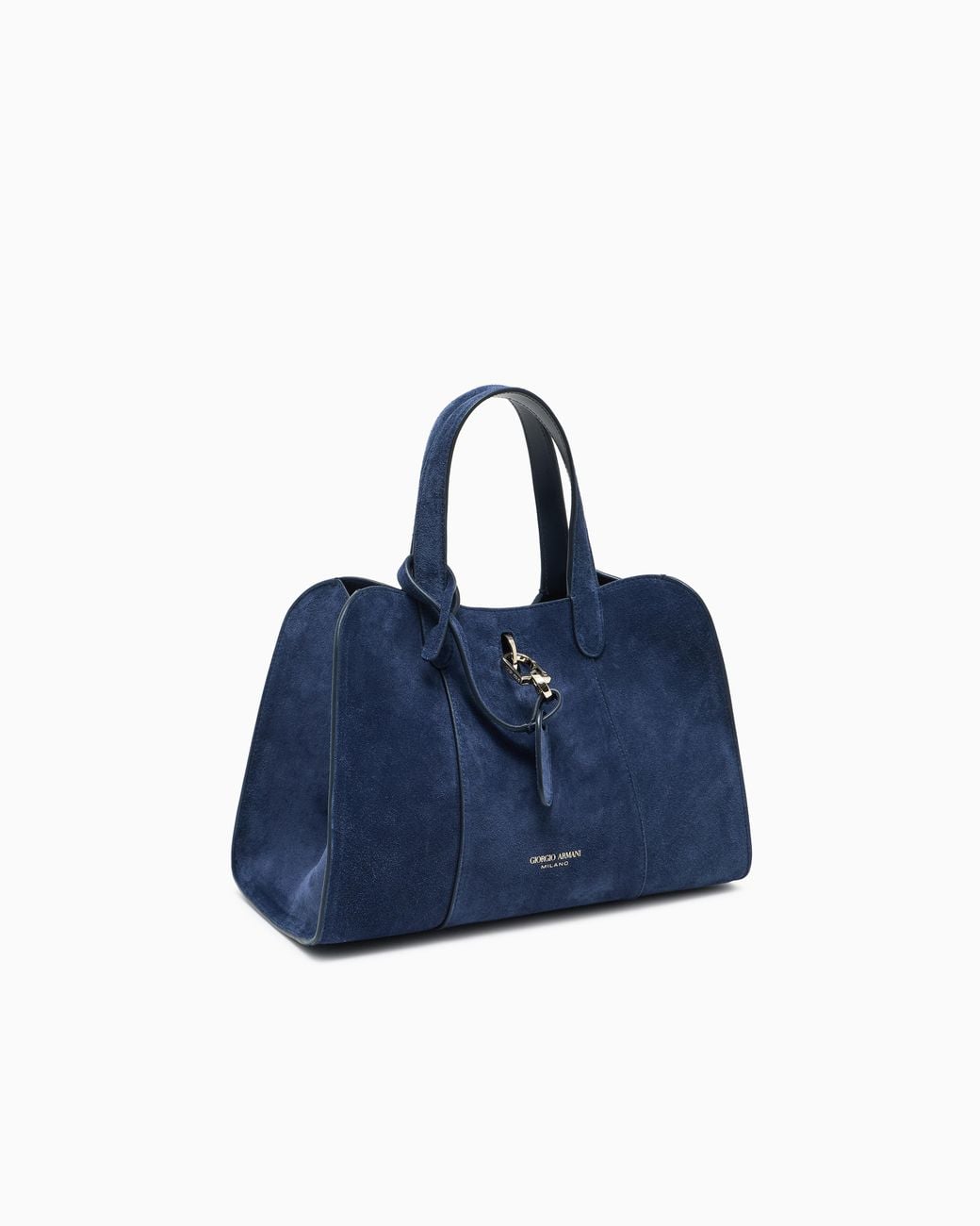Giorgio Armani Blue Small Suede Tote Bag