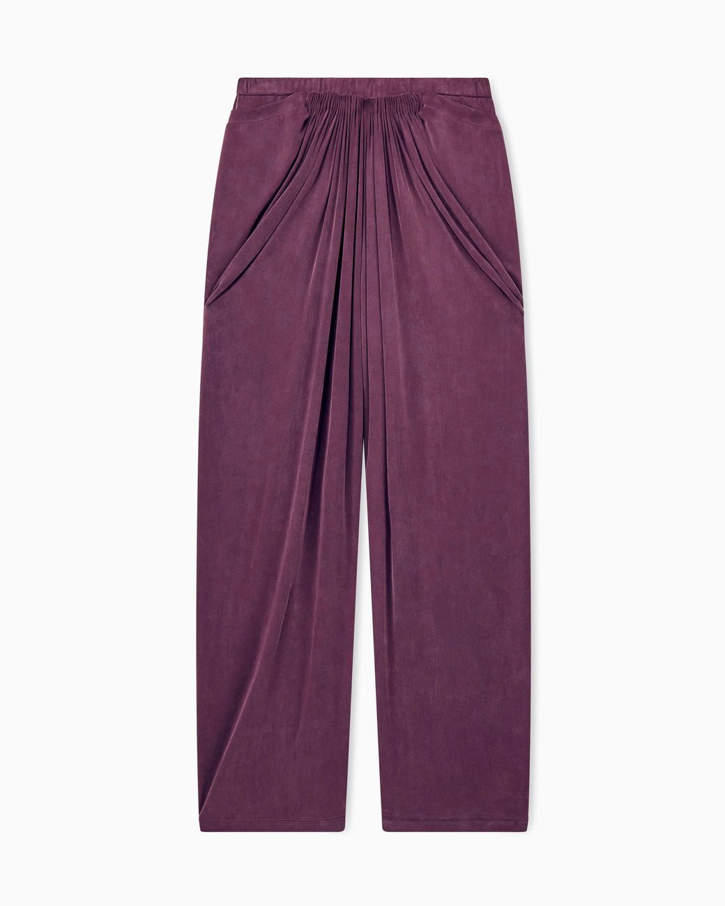 Giorgio Armani Purple Trouser With Wide Leg And Front Draping