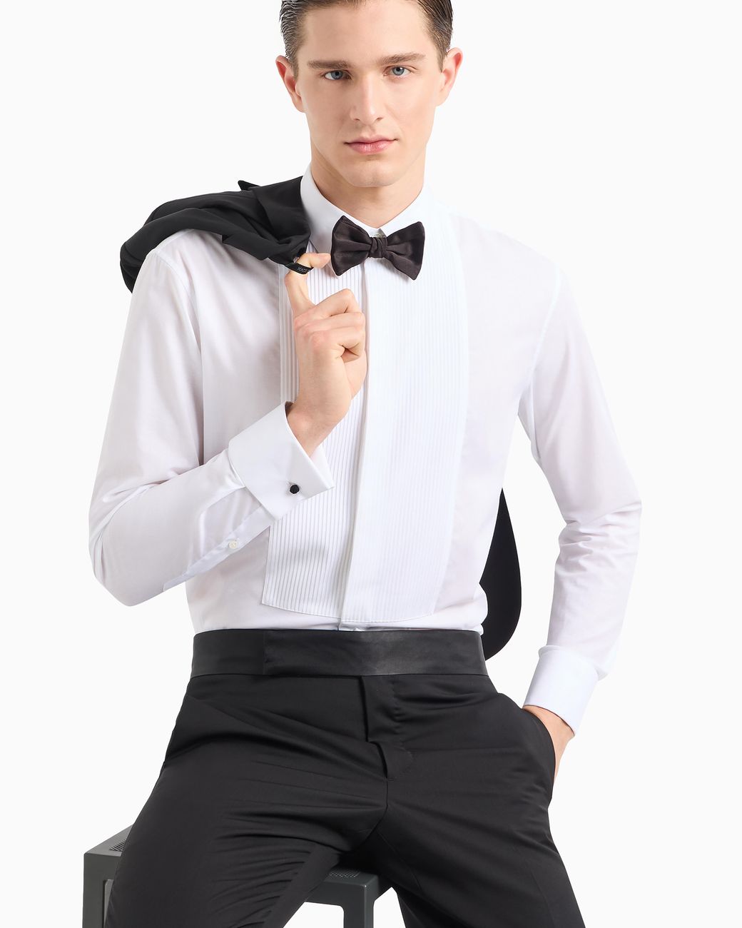 Giorgio Armani Black Single-Breasted Soft Line Tuxedo for men