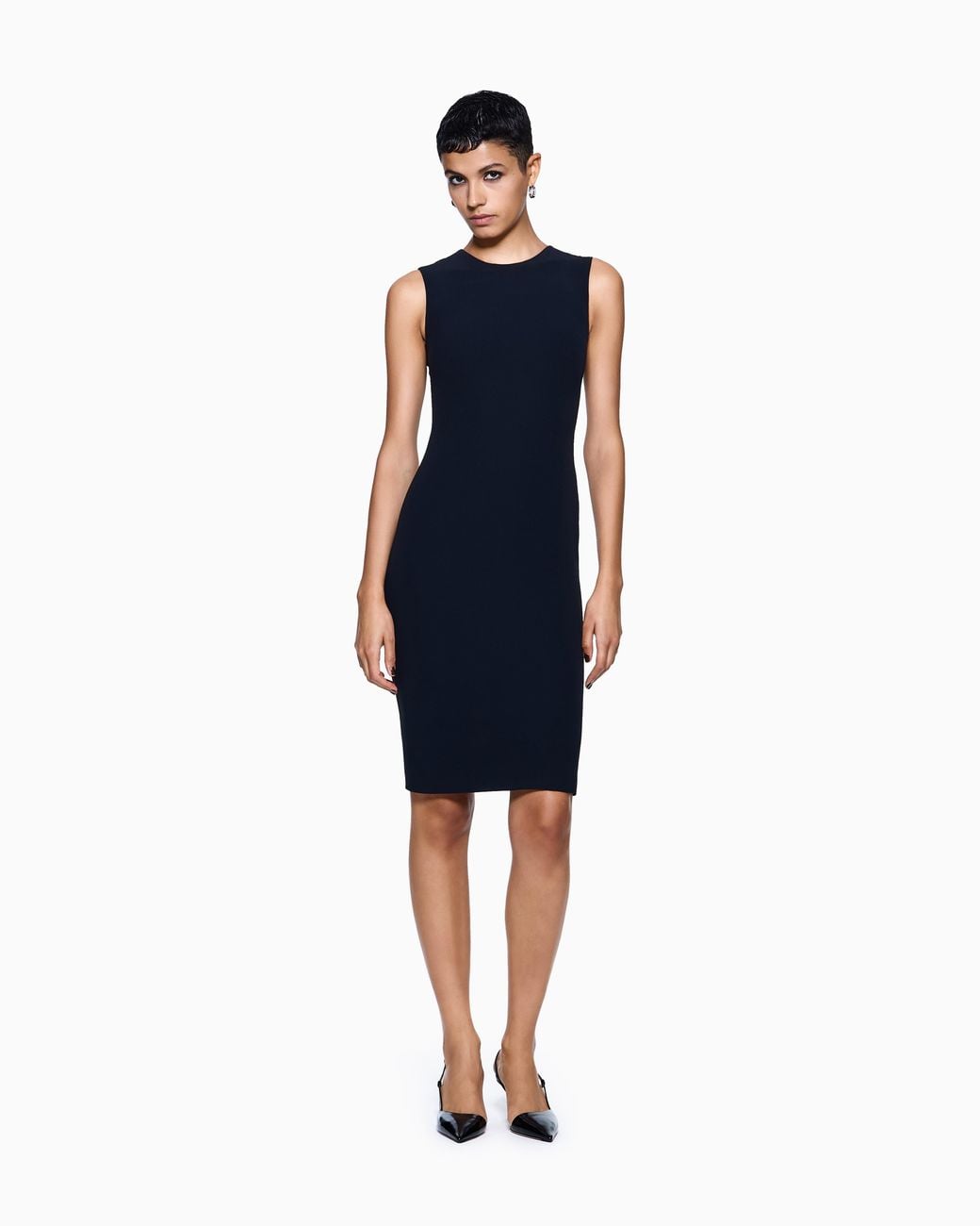 Giorgio Armani Black Silk Sheath Dress