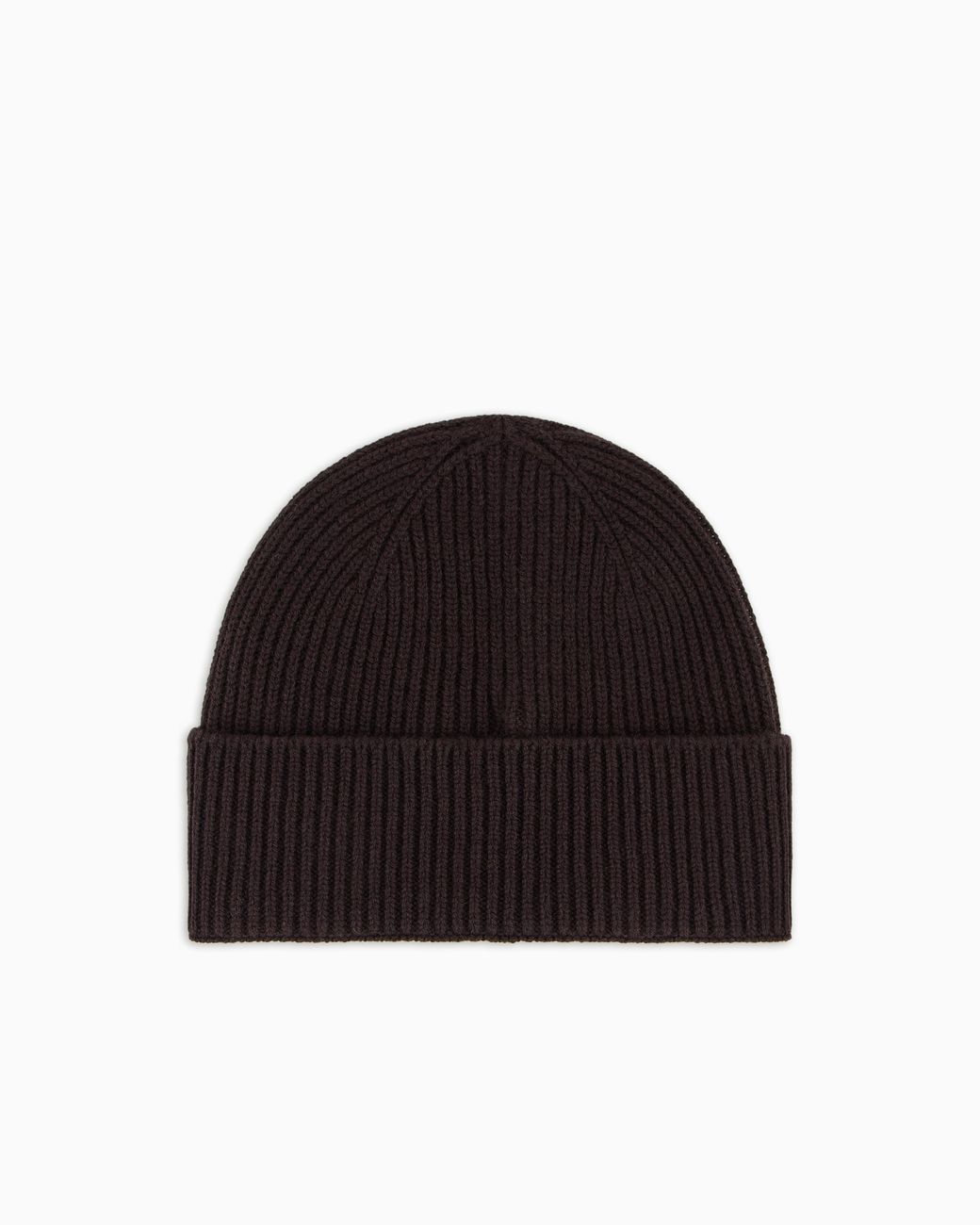 Giorgio Armani Black Ribbed Cashmere Beanie With Cuff for men