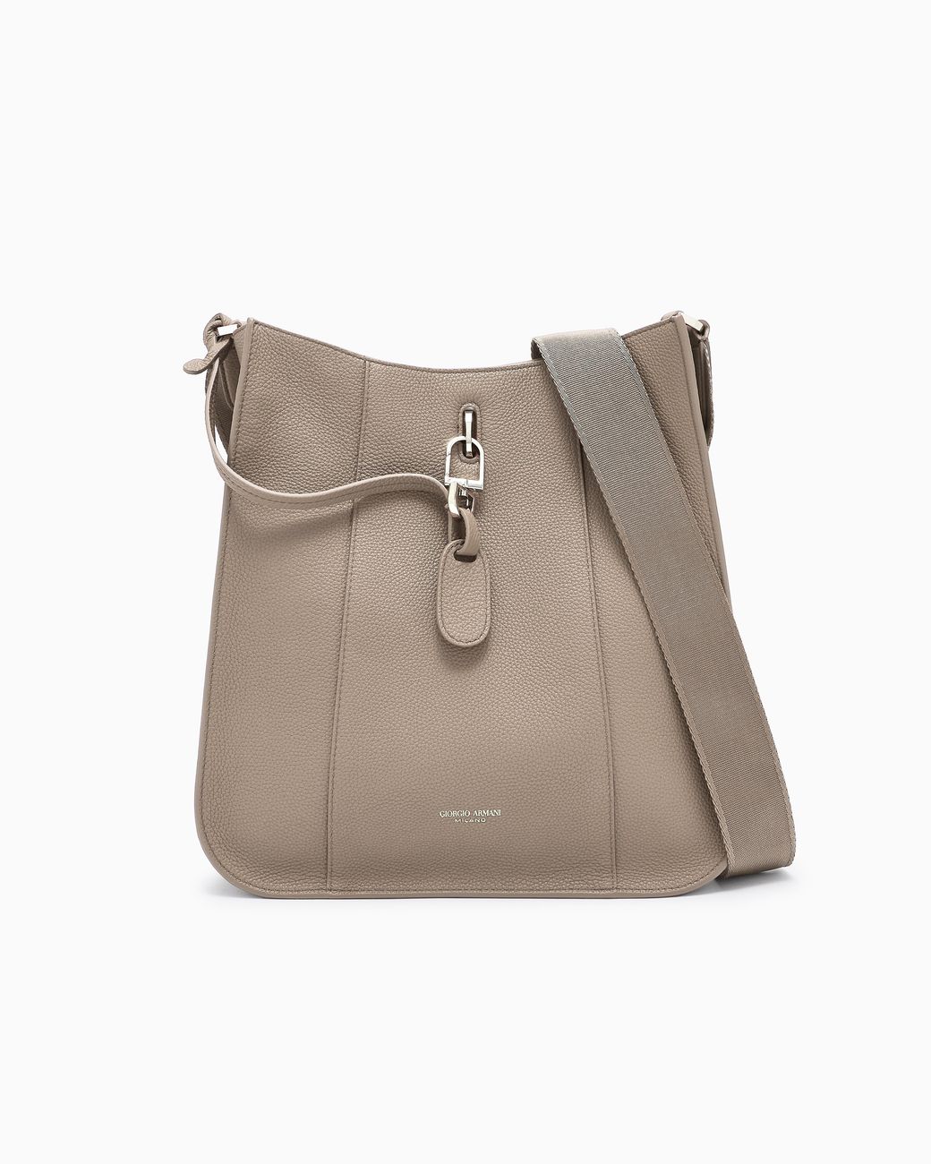 Giorgio Armani Natural Pebbled Leather Shoulder Bag