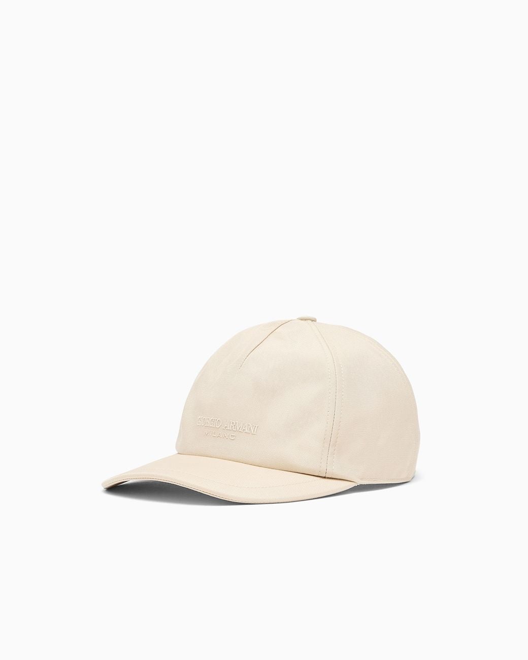 Giorgio Armani White Technical Fabric Baseball Cap With Leather Logo for men